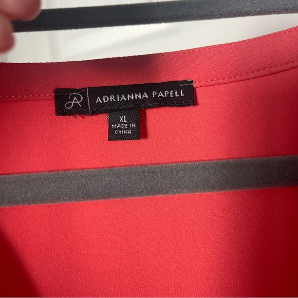 NWOT Adrianna Papell Vibrant Coral Blouse - Picture 5 of 8